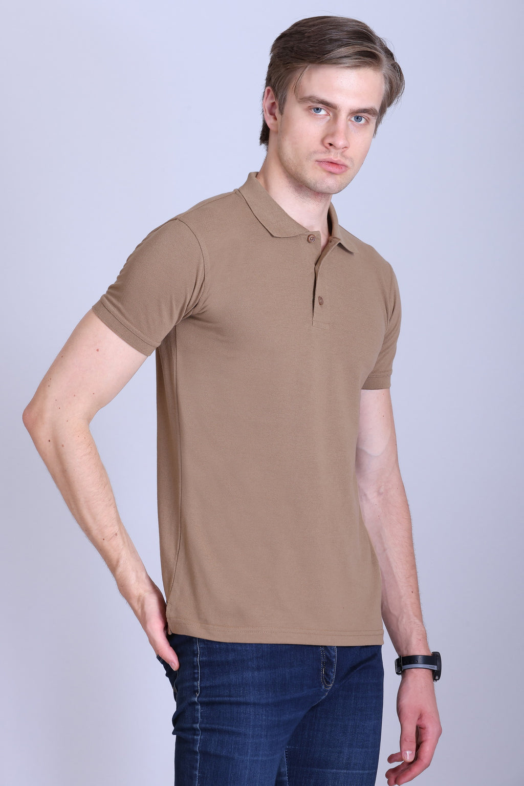 PIKMEE Fastees Polo T-Shirt in Dark Beige - image 8