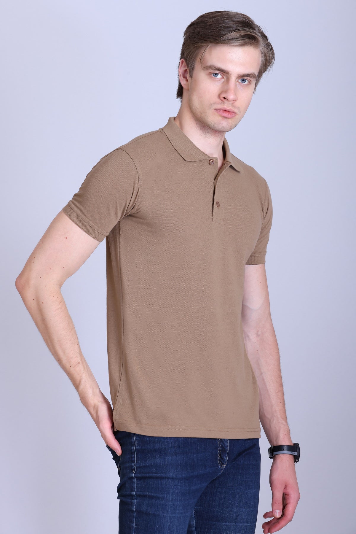 PIKMEE Fastees Polo T-Shirt in Dark Beige - image 8