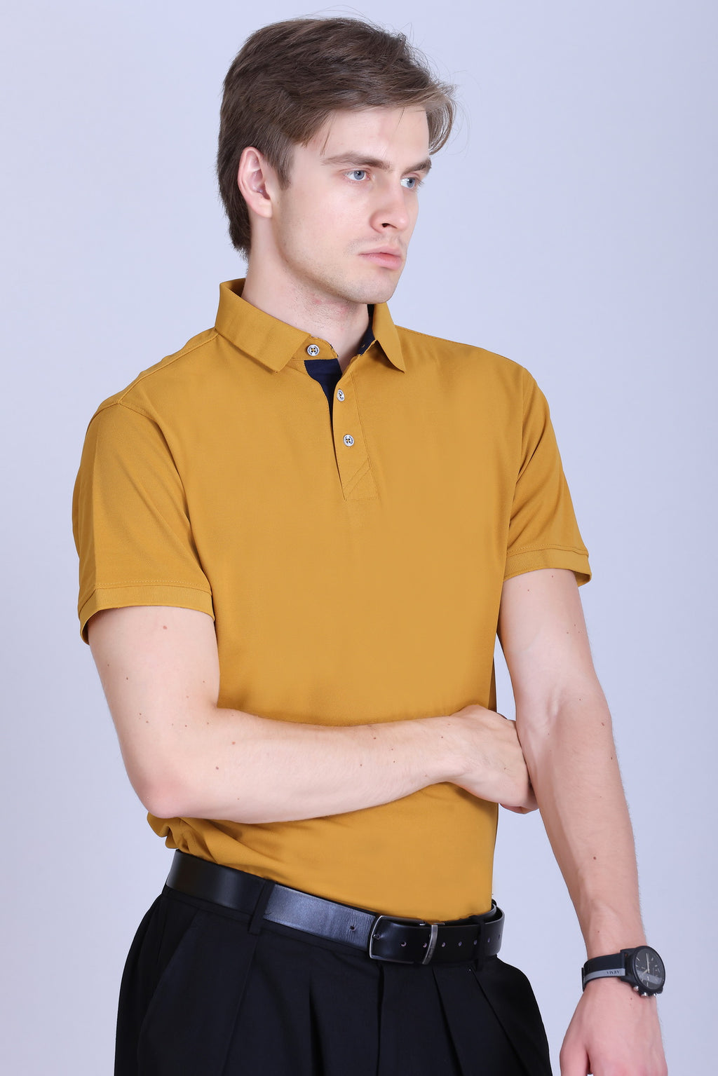 WINBARG Spanish Polo T-Shirt in Mustard - image 7