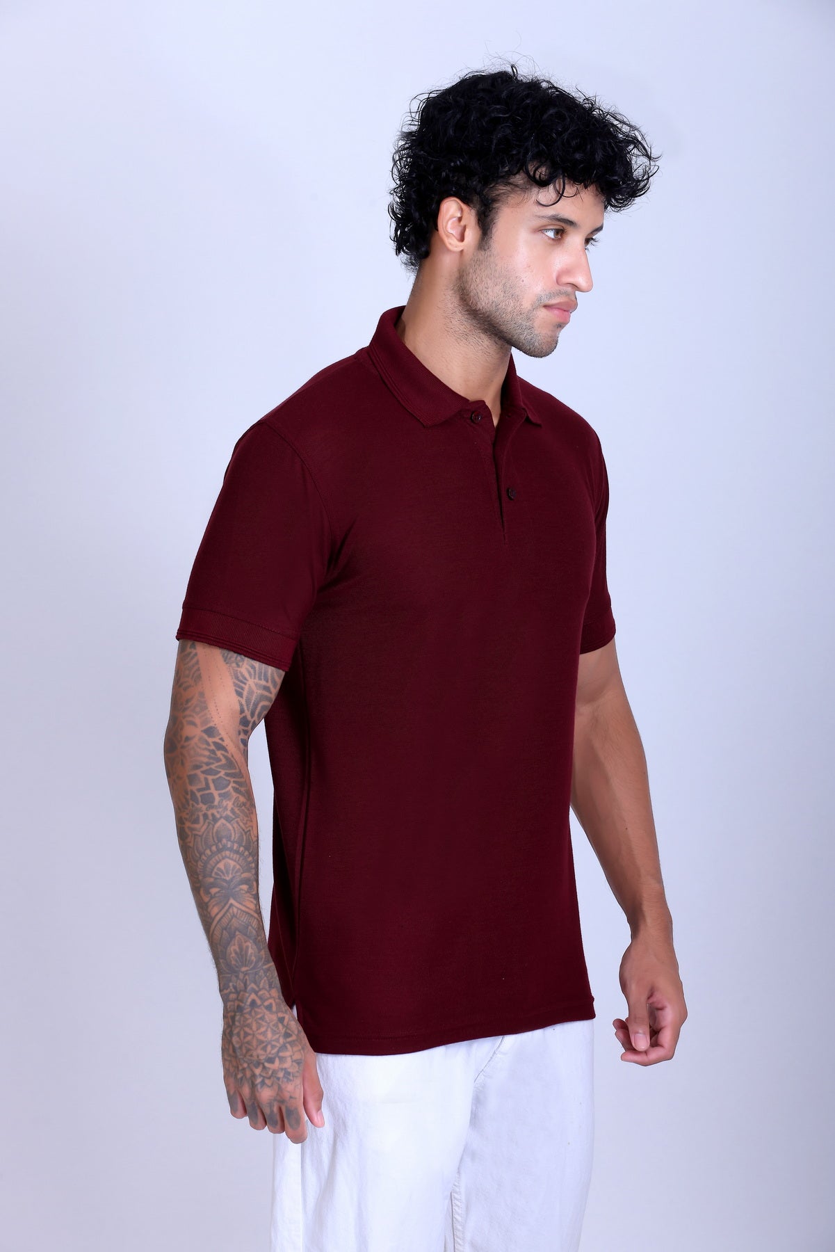 PIKMEE Promo-Tees Polo T-Shirt in Maroon - image 8