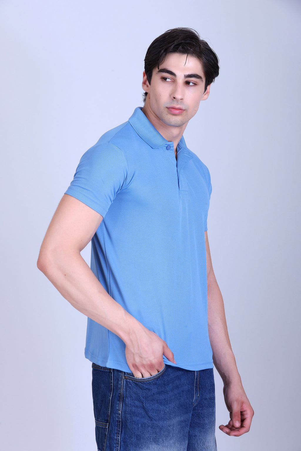 Sports Republic Acti-Play Dryfit Polo T-Shirt in Sky Blue - 7