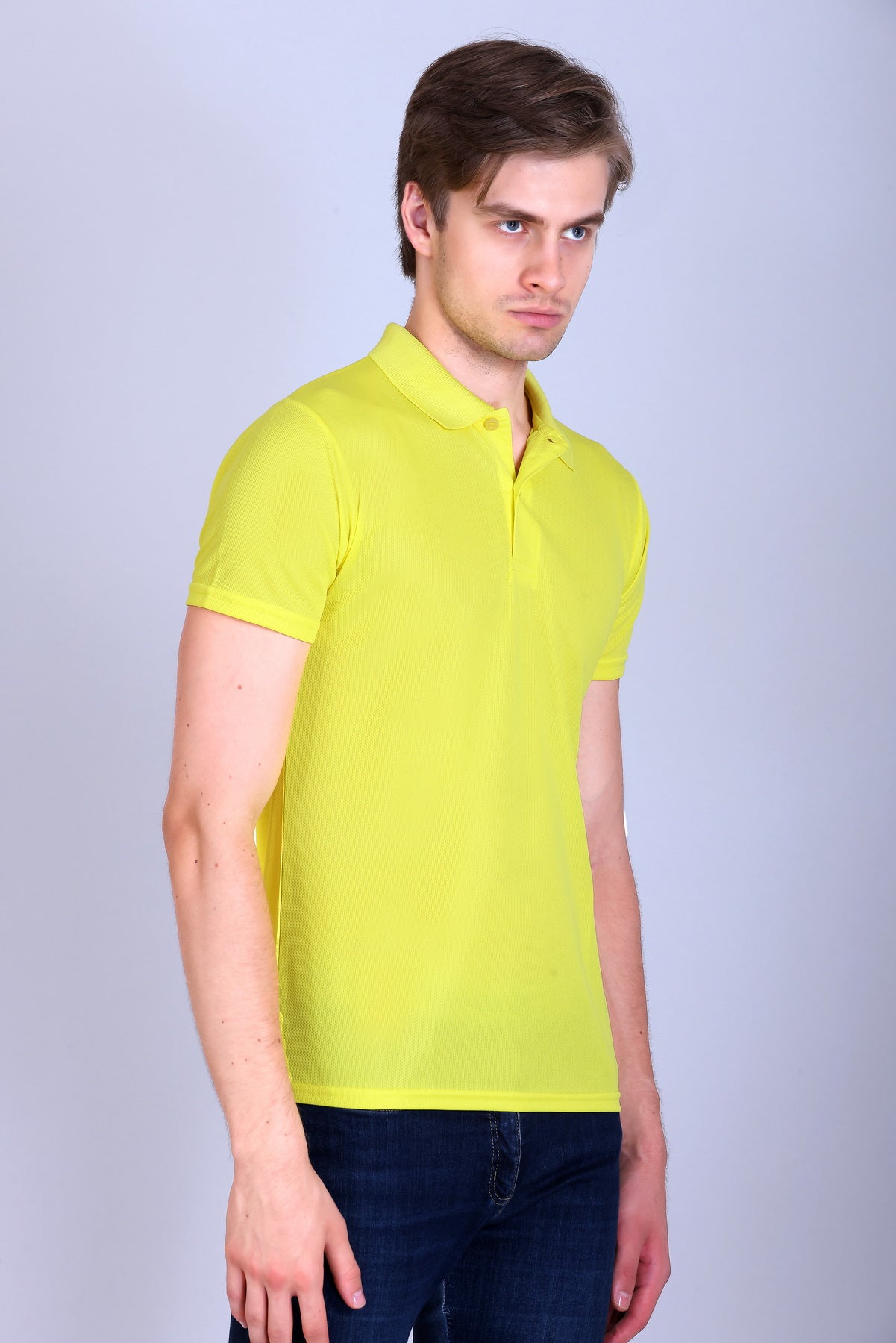 Sports Republic Acti-Play Dryfit Polo T-Shirt in Lemon Yellow - 7