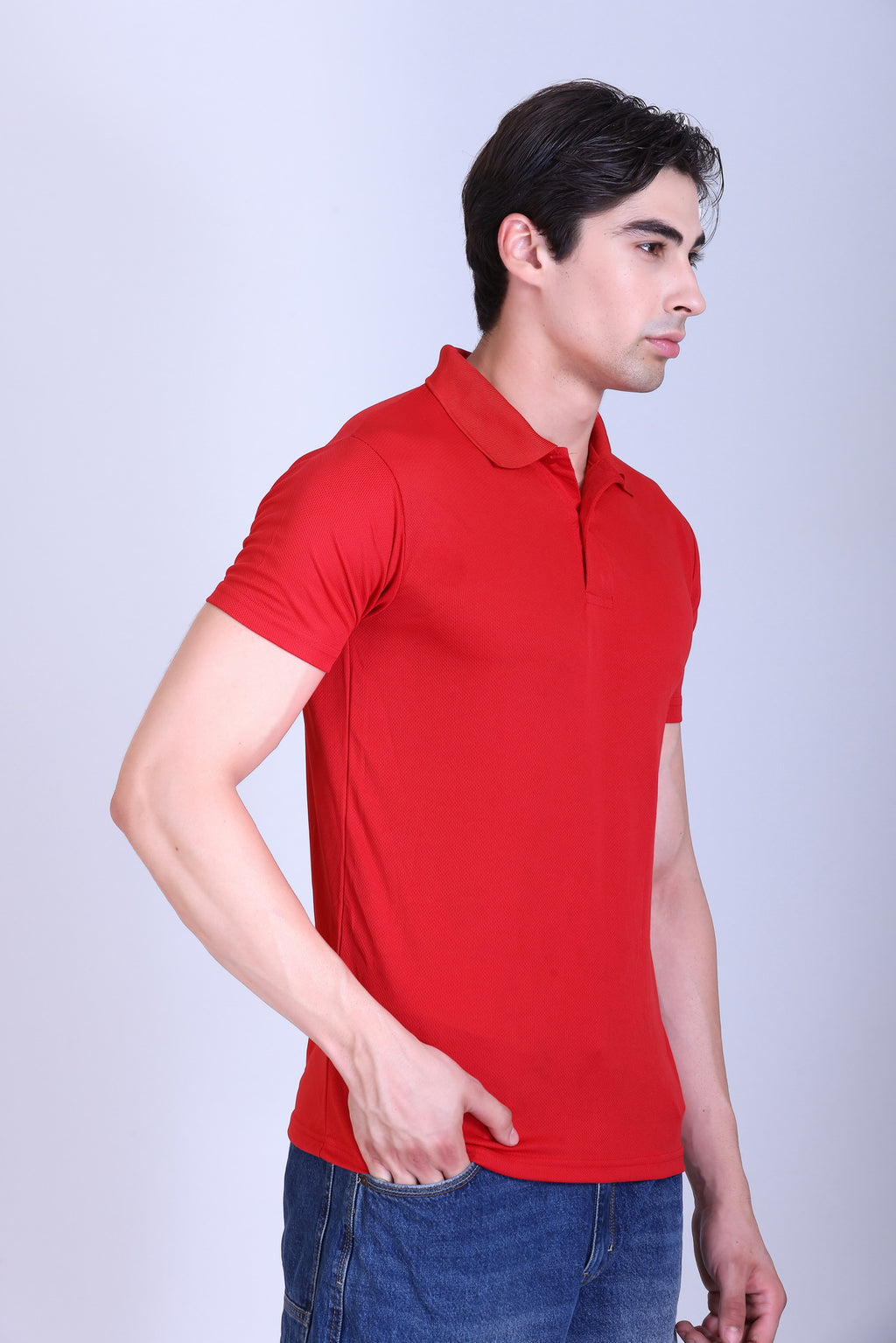 Sports Republic Acti-Play Dryfit Polo T-Shirt in Red - 7