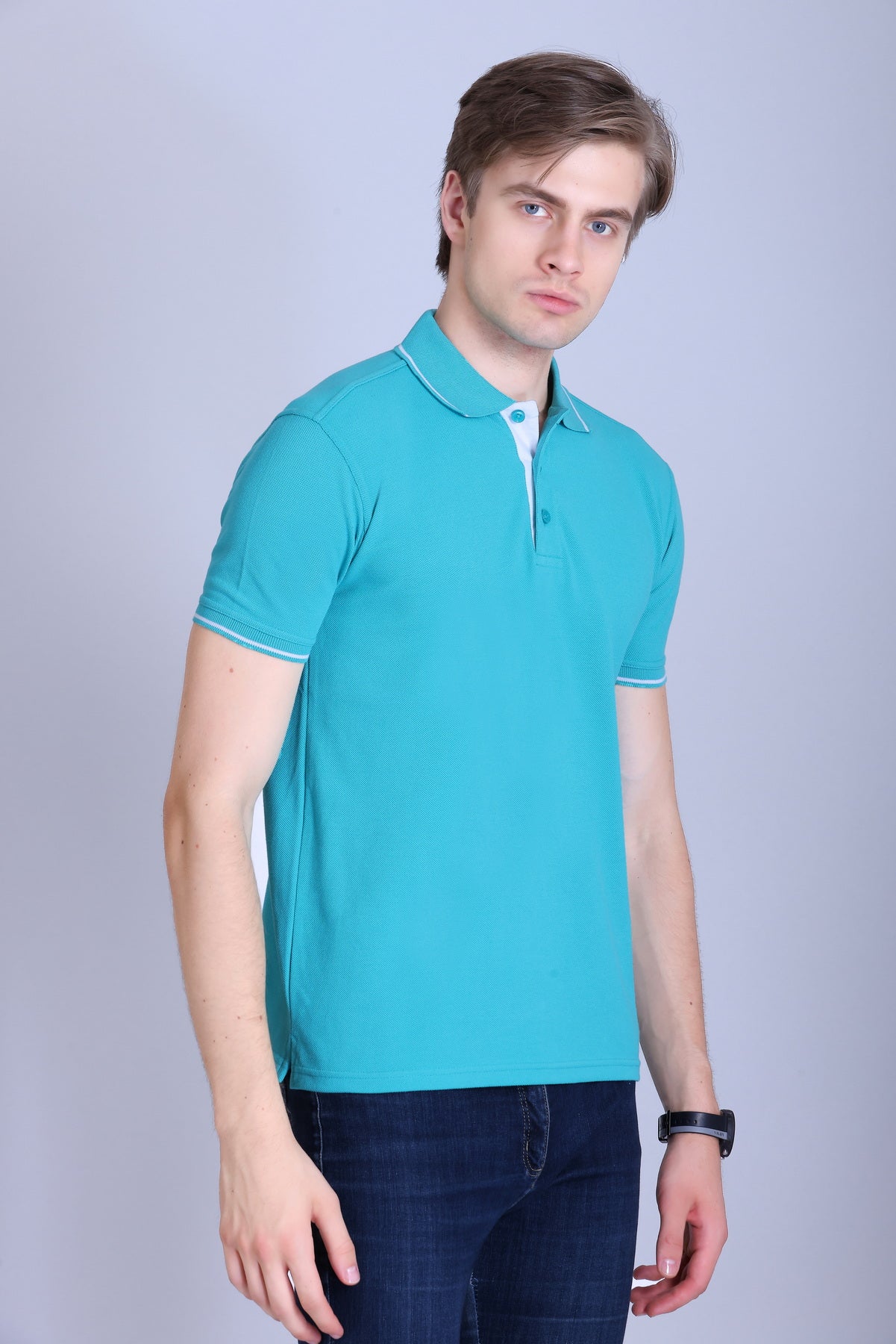 PIKMEE Highline Polo T-Shirt in Electric Green with White - image 8