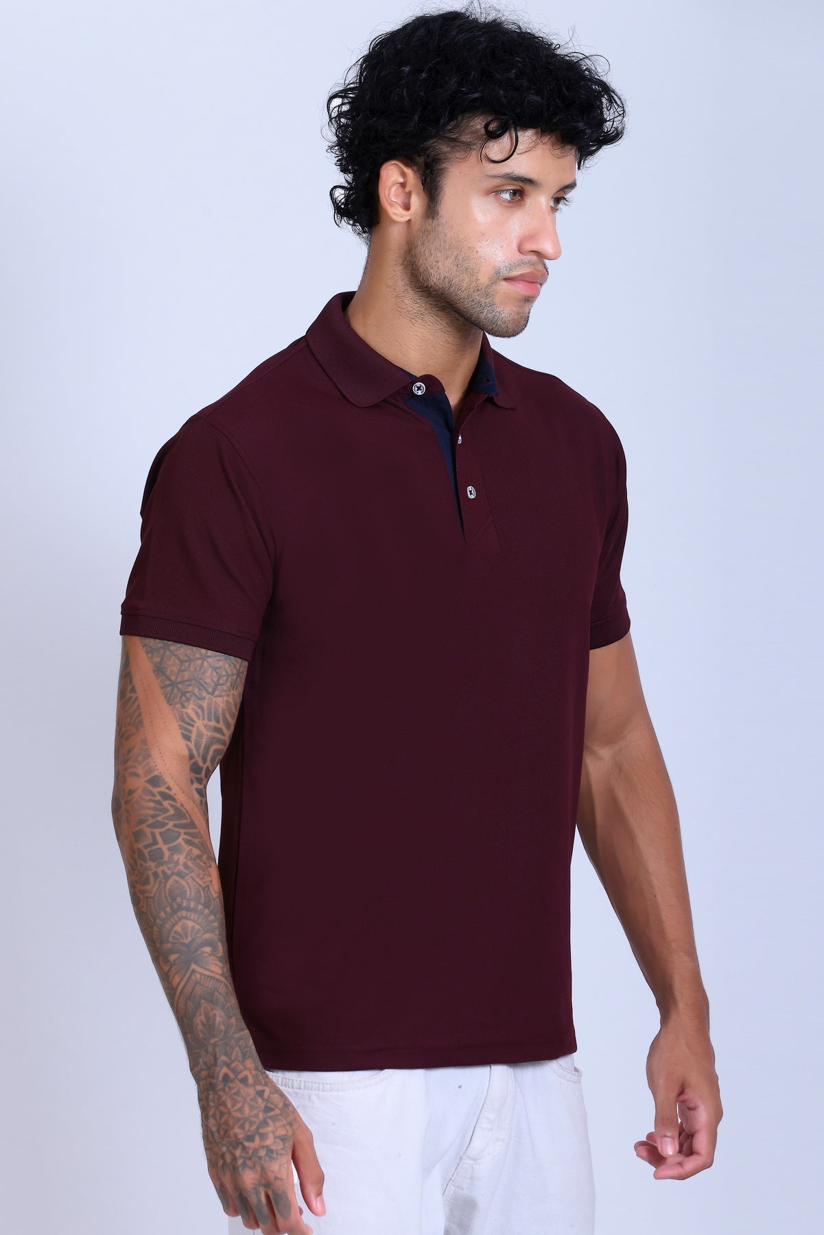 WINBARG Spanish Polo T-Shirt in Wine - image 7