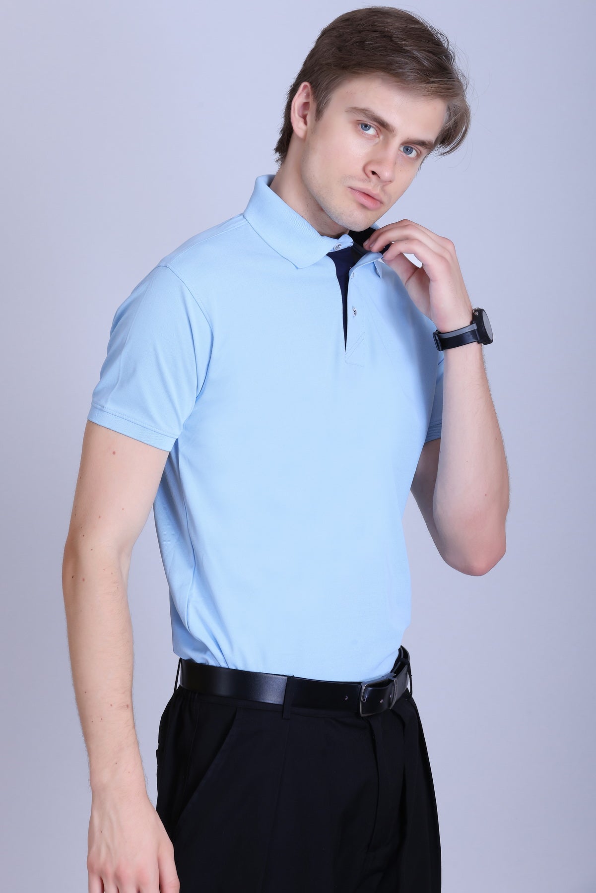 WINBARG Spanish Polo T-Shirt in Ice Blue - image 7