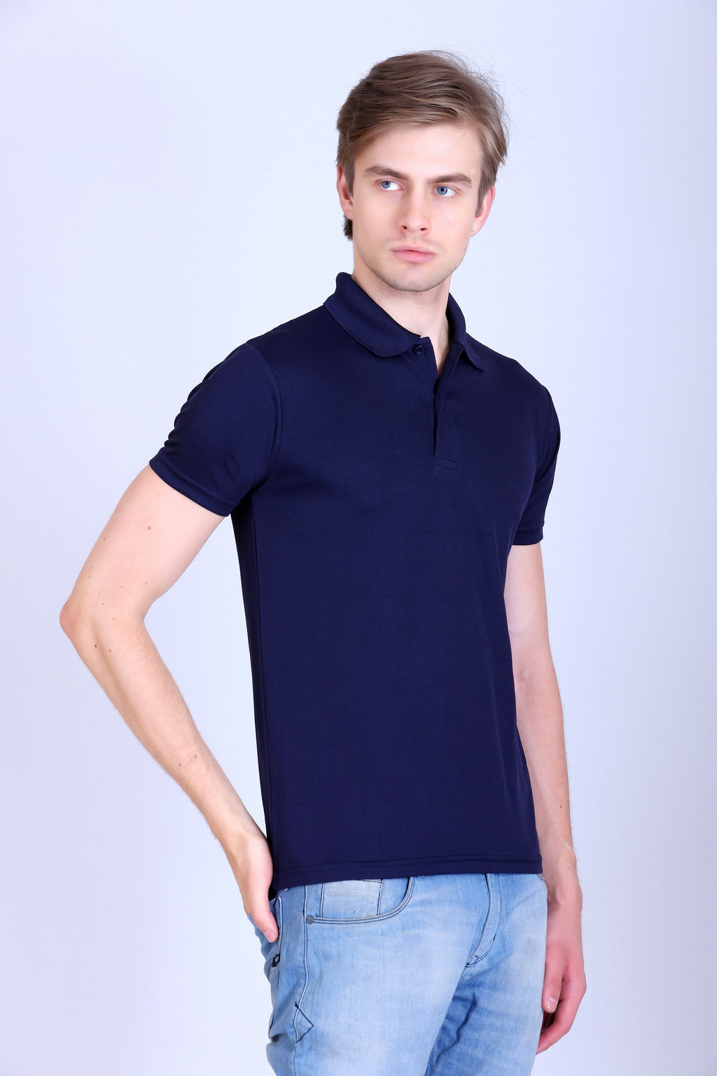 Sports Republic Acti-Play Dryfit Polo T-Shirt in Navy Blue - 7