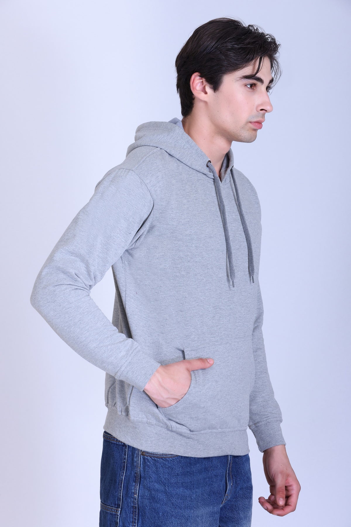 Pikmee Zero Degree Men's Pullover Hooded Sweatshirt - Grey Melange