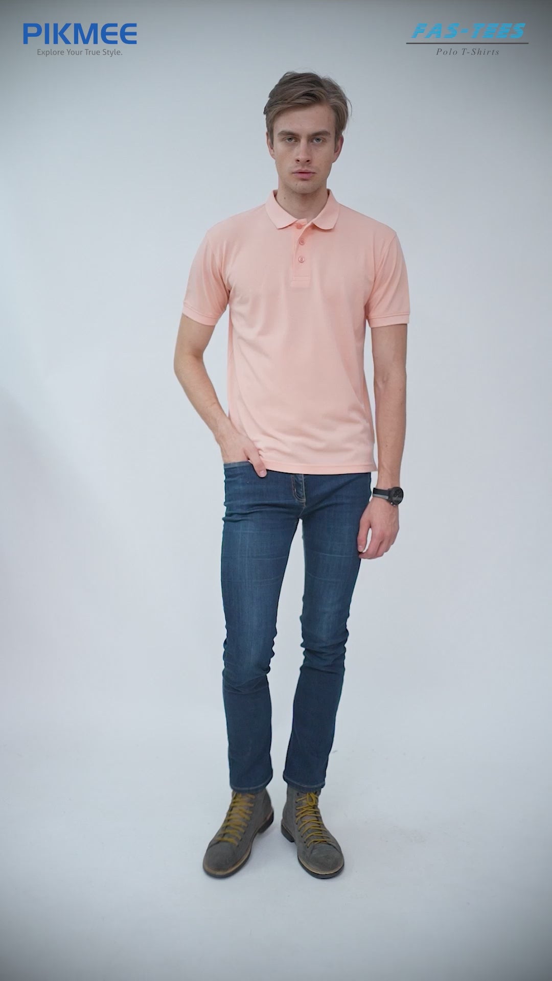 Fastees Bio Wash Polo T-Shirt